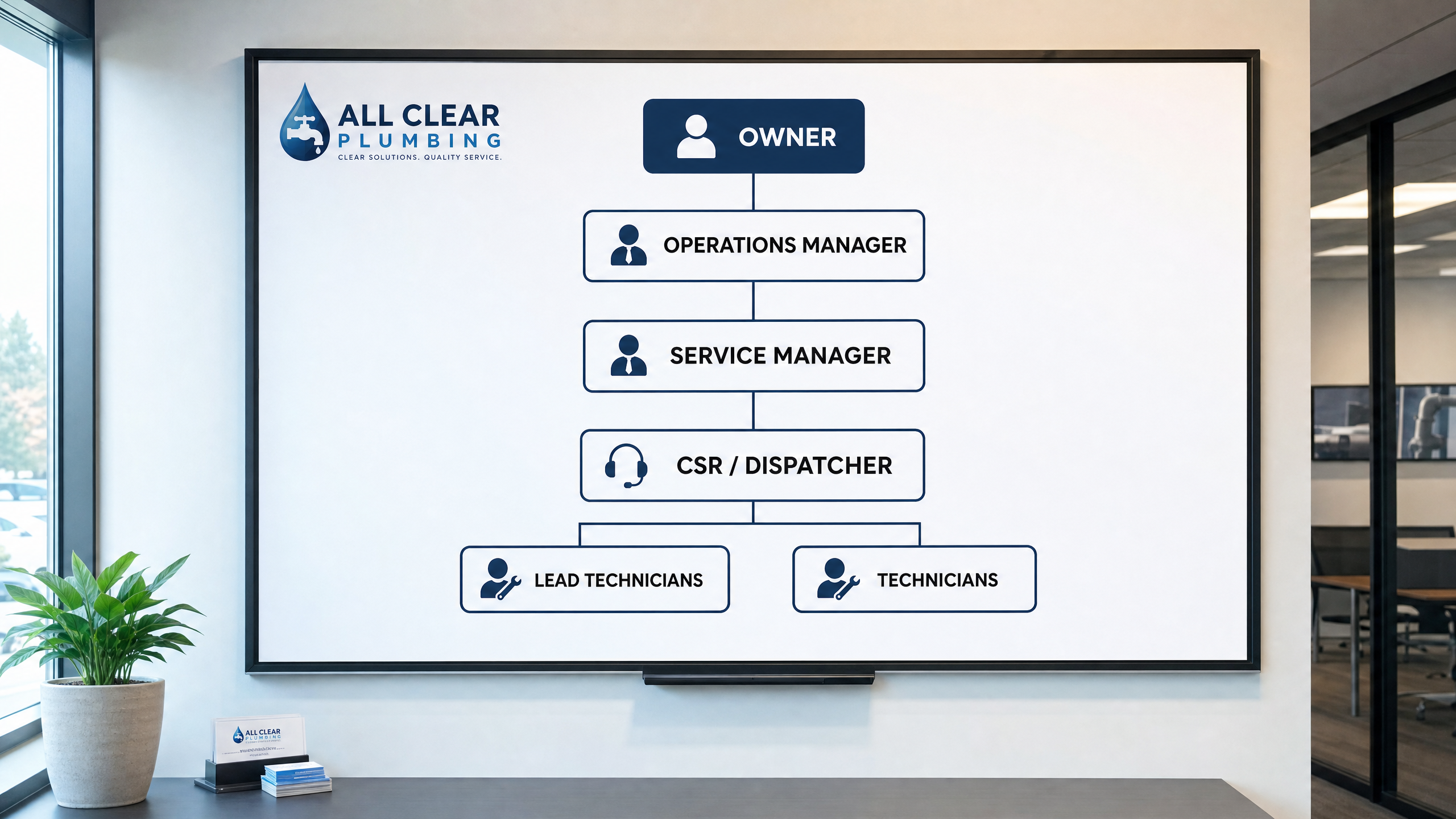 Plumbing Business Org Chart: How to Structure Your Team as You Scale from $1M to $5M
